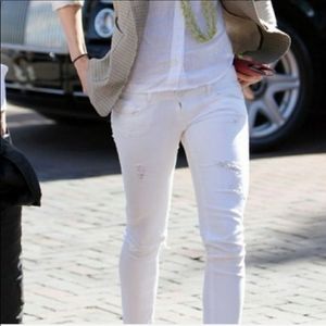 Women’s White Skinny Ripped Jeans